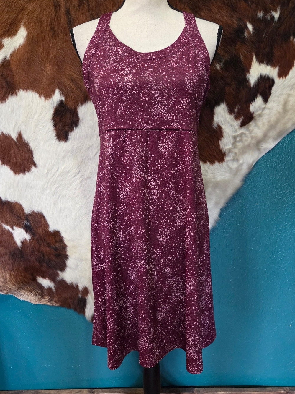 Columbia Maroon Speckled Racerback Mini Dress